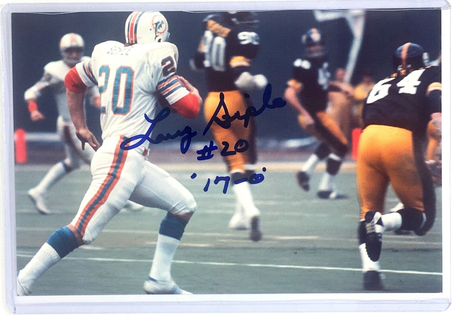 Larry Seiple Signed 4x6 Photo Poster painting 1972 Miami Dolphins 17-0 Kentucky Wildcats Auto