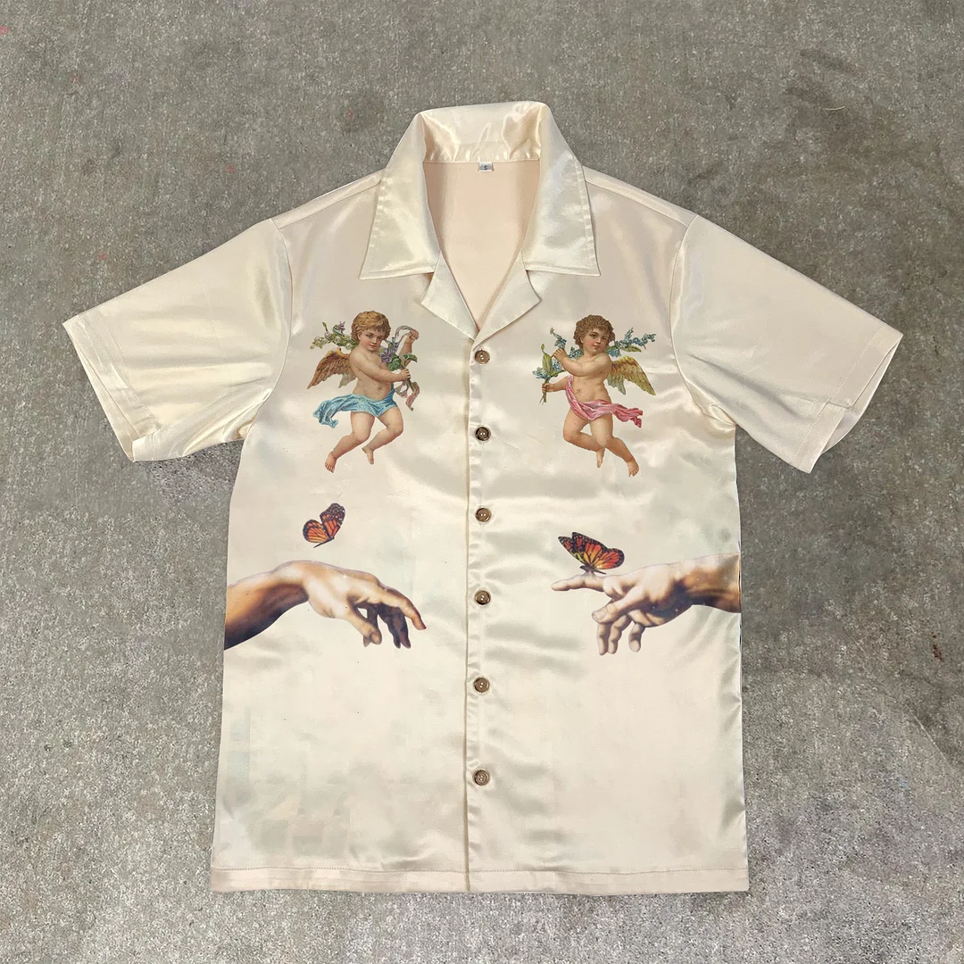 Draped Fabric Angel Vintage Street Shirt