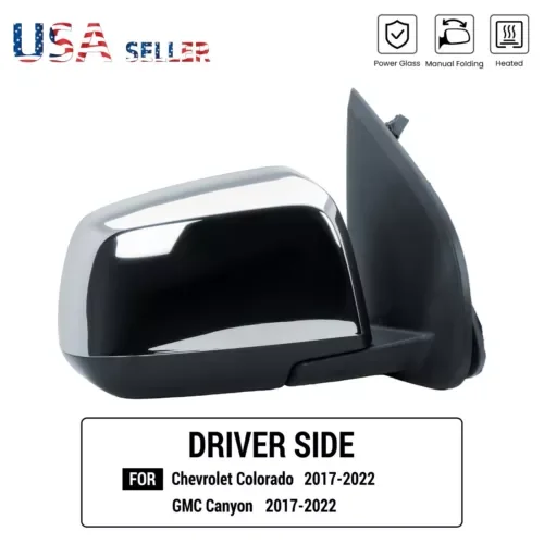 Dronehint Passenger Right Side Door Mirror Chrome for Chevrolet Colorado GMC Canyon 17-22 (For: GMC) Parts