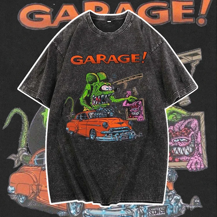 Davidhawaii100% Cotton Casual Men's modified car culture printed T-shirt-100%Cotton