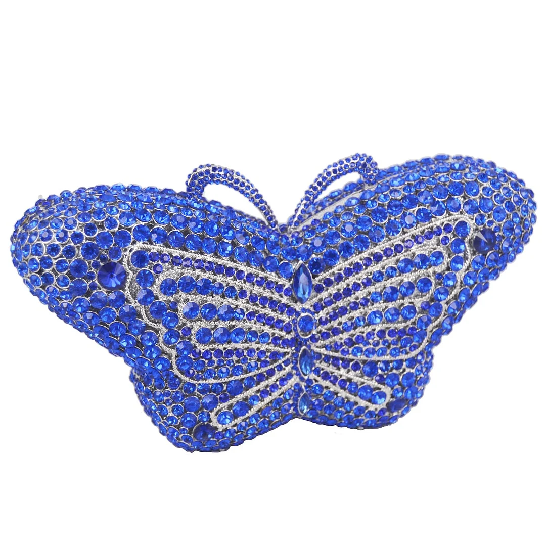 Newest Crystal Evening Bag Designer Butterfly Shape Clutch Bag Prom Handbags Animal Diamond Clutch Purse Party Bag sc457-A