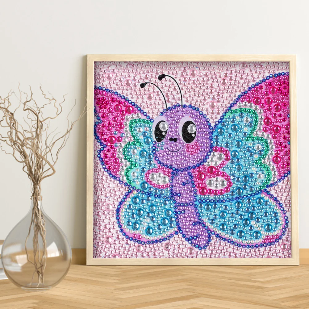 Diamond Painting - Full Crystal Rhinestone - Butterfly(18*18cm)【Without Frame】