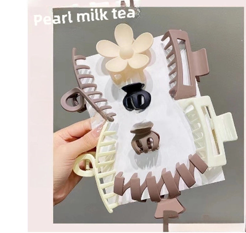 Summer Explosions Color Suit Grab Clip Large Simple Hairpin Women’s Back Of Head Hairpin High-end Shark Clip Headwear