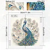 Peacock speziell geformte 5D-DIY-Teilbohrer-Diamant-Mal-Kits f&uuml;r Erwachsene Anf&auml;nger Wohnaccessoires Diamantpunkte Edelstein-Kunstsets 11,81 x 11,81 Z