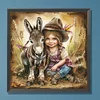 Diamond Painting-DIY Full Round Drill Girl Animal