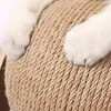 Griffoir Chat en Bois Massif avec Boule &agrave; Rouler Sisal