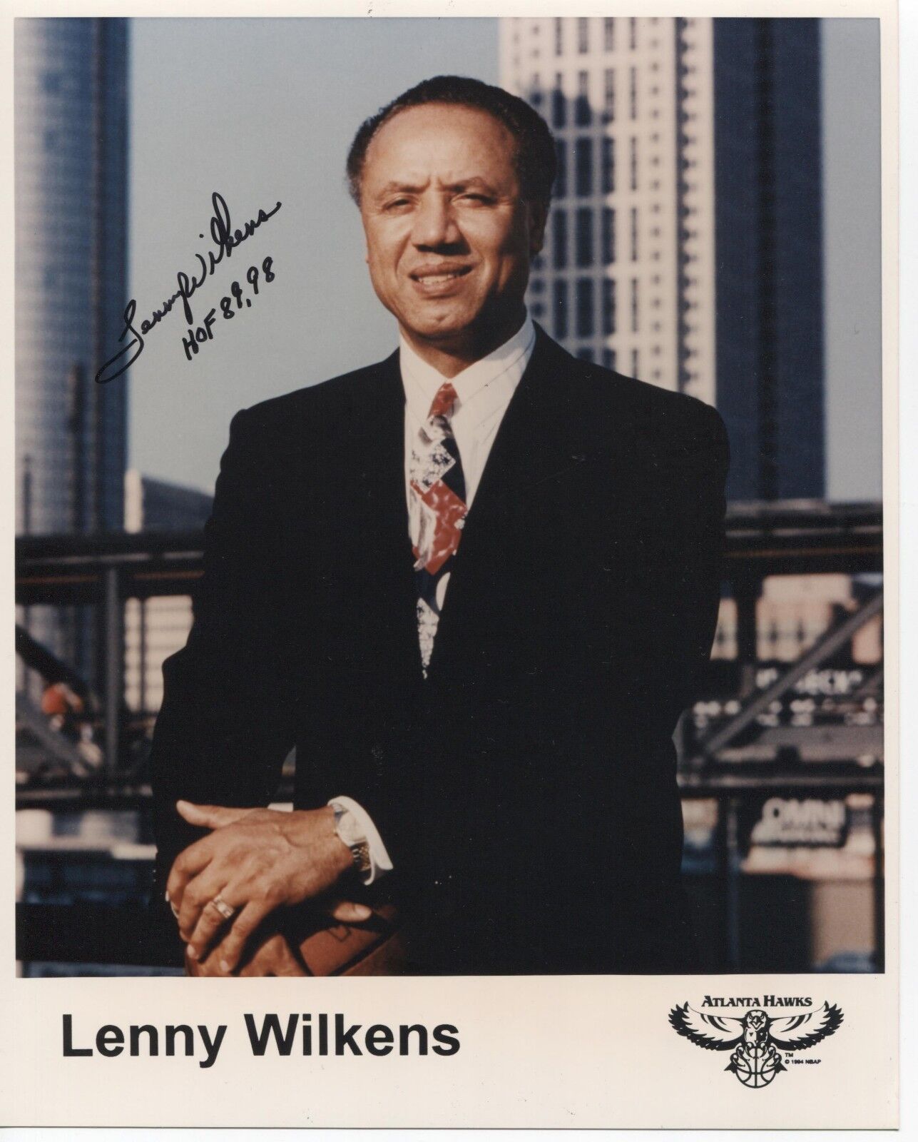 Lenny Wilkens Signed 8x10 Photo Poster painting Autographed Signature Basketball HOF