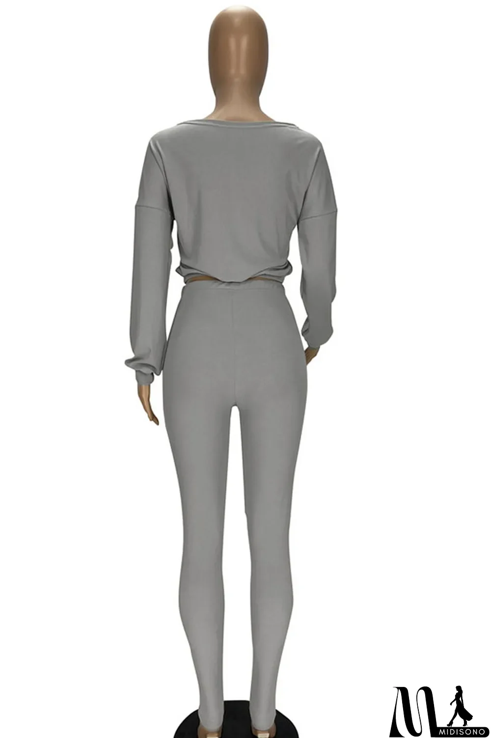 MidiSono - White Fashion Casual Pit Article Fabrics Letter Embroidered Boat Neck Two Pieces