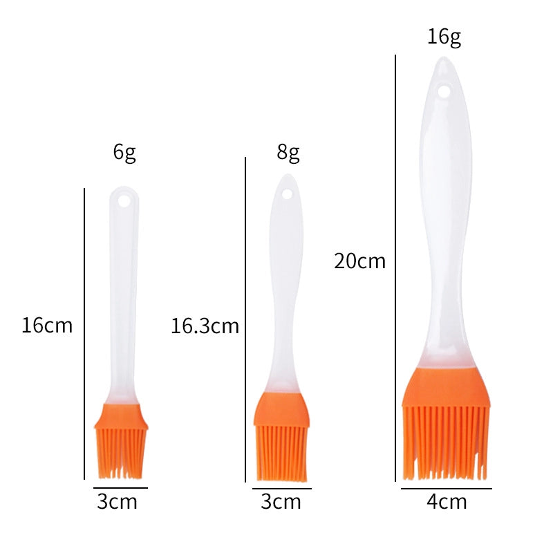Silicone Oil Brush Small Split Non-lint Barbecue Seasoning Brush High Temperature Baking Oil Brush Plastic Handle Barbecue Brush