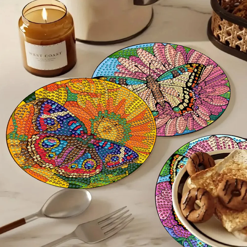 DIY Diamond Dot Kits Butterfly Diamond Painting Placemats Projects for Beginners