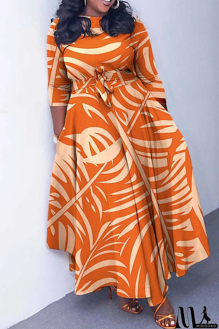 Printed Tie-waist Dress