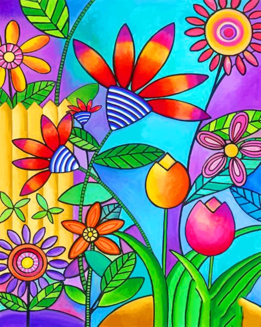 

Abstract Flowers – Colorful Paint By Numbers - 40*50CM, 501 Original