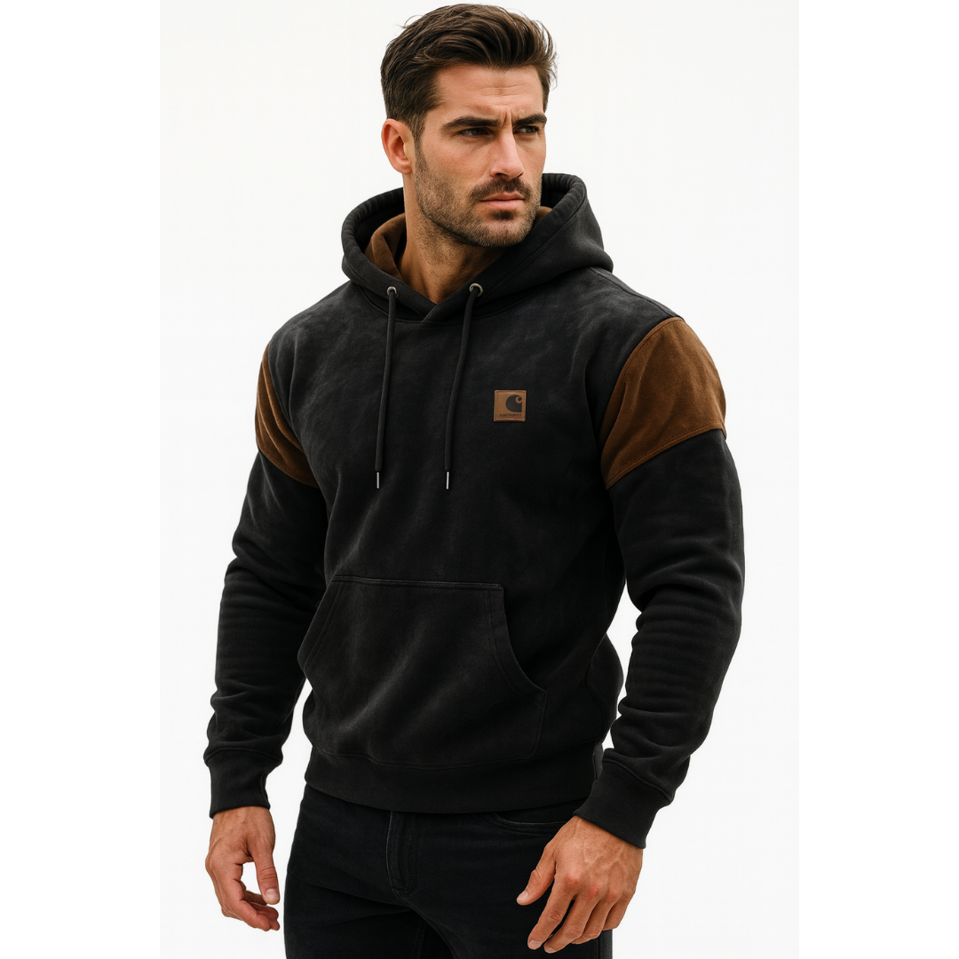 Stylish Hooded Sweatshirt with Contrast Sleeves for All-Season Comfort