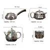 Multifunctional Ceramic Teapot Sterling Silver Side Handle Teapot Fairness Cup Kung Fu Tea Set Silver Plated Health Anti-Scalding Teapot Portable Travel Tea Set