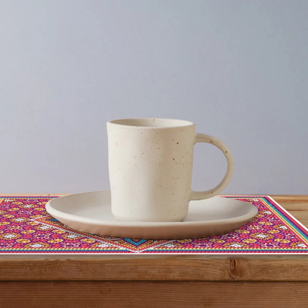 2Pcs Mandala Pattern Diamond Painting Placemat DIY Diamond Crafts(30*20cm)