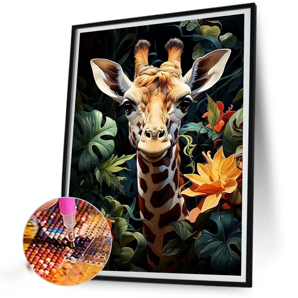 Diamond Painting - Full Round Drill - Giraffe(Canvas|40*55cm)