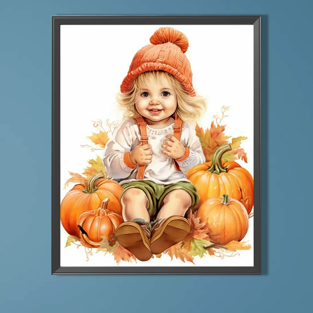 Diamond Painting - Full Round Drill - Pumpkin Child(Canvas|40*40cm)