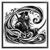 Silhouette Pirate Ship Captain-11CT Stamped Cross Stitch 40*40cm/15.75*15.75in tapestrymarket