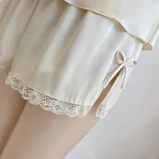 Xinyulin Lady Sexy Lingerie Backless Pyjamas Home Clothes Ice Silk Pajamas Set 2Pcs Cami Shorts Suit Attractive Sleepwear Loungewear