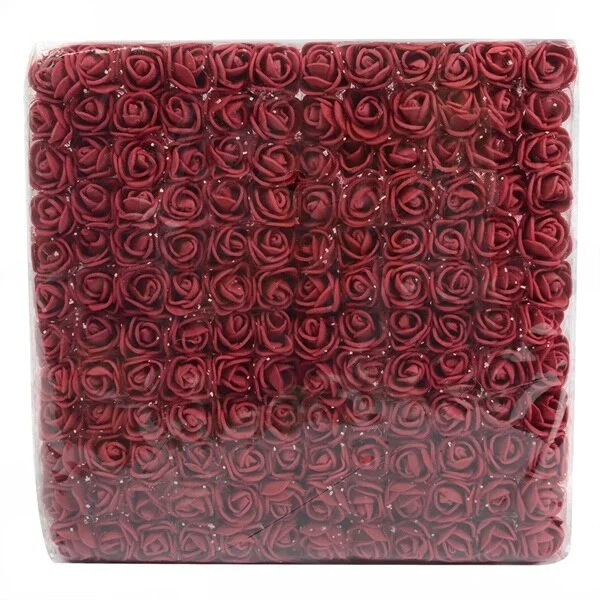 144PCS 2CM Mini Artificial Flower Bubble Rose Bouquet Wedding Home Party Decoration Craft Garland Accessories Fake Flower