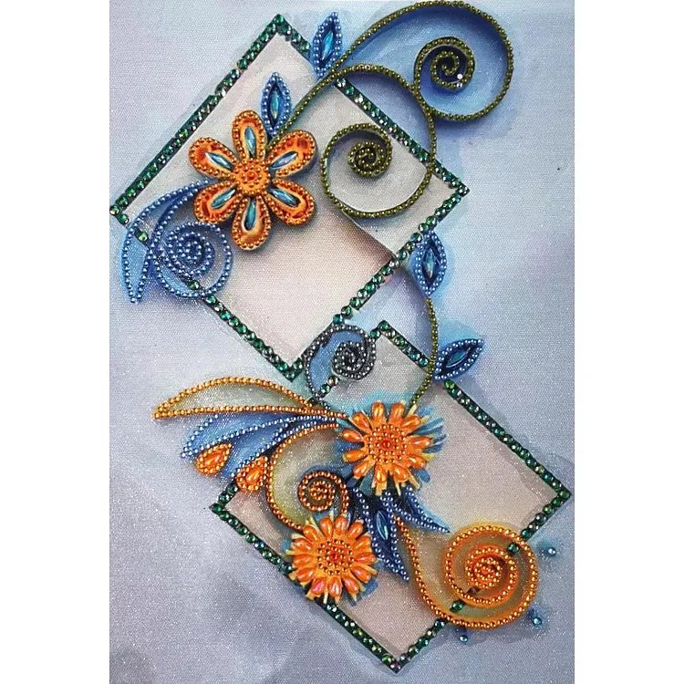 Paper Quilling Flower - Partial Special Shaped Drill Diamond Painting - 30x40cm(Canvas)