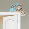 (US Local)Cat DIY Wooden Diamond Painting Door Topper Right Angle Sign for Party (Right)