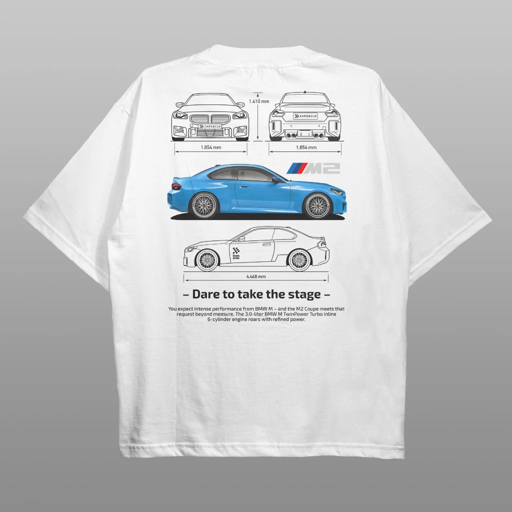 BMW G87 M2 Car Printed Men's Oversized T-shirts
