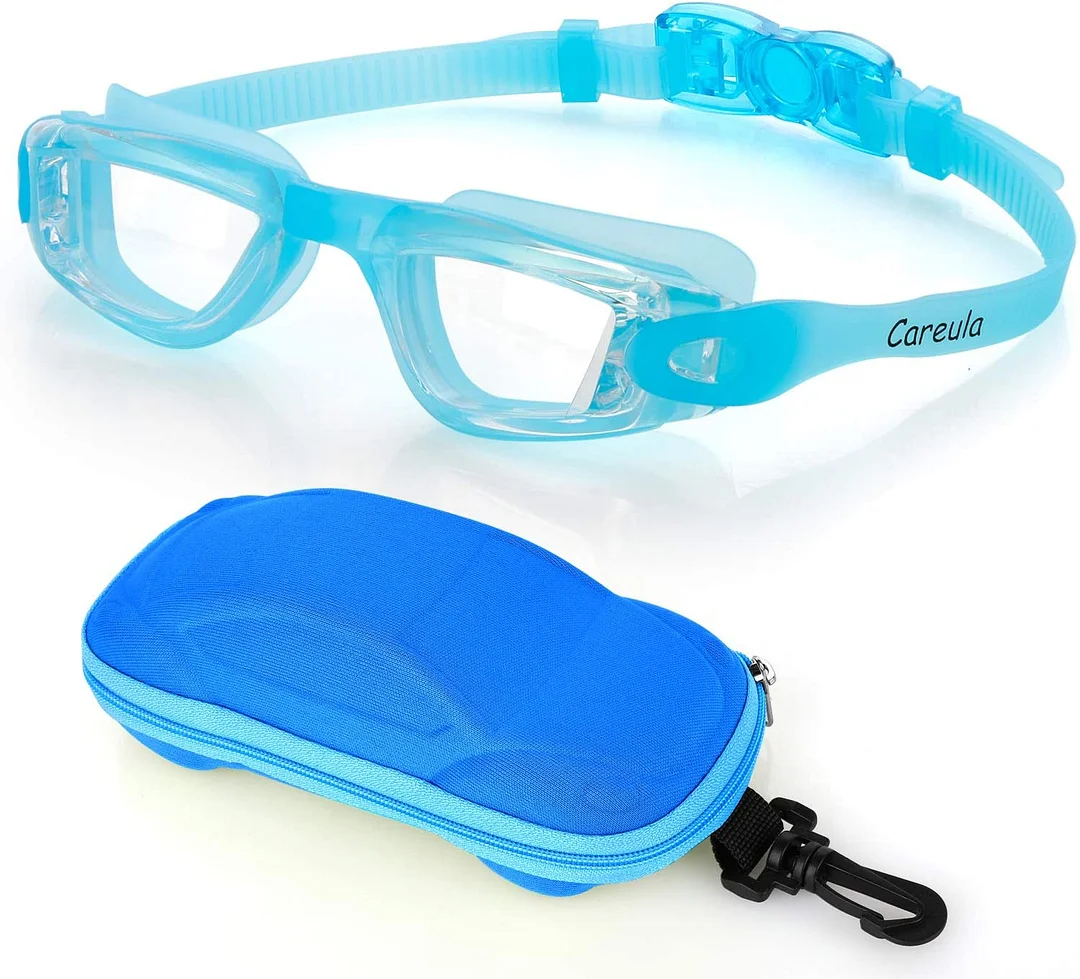 Kids Swim Goggles, Swimming Goggles No Leak Anti-Fog UV Protection Easy Adjust Swim Goggles