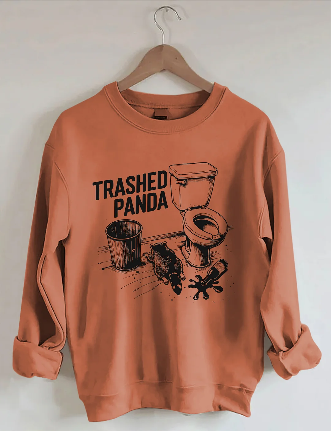 Trashed Panda Funny Drunk Raccoon Sweatshirt