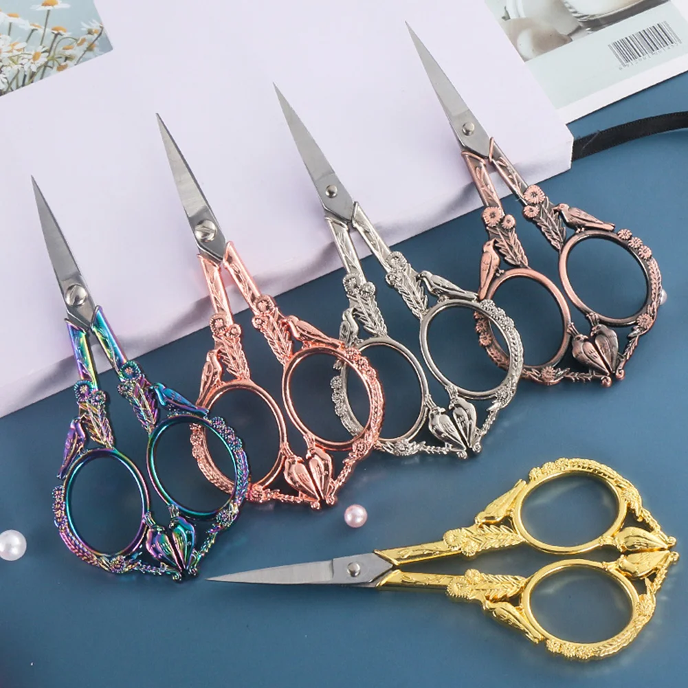 Retro Cross Stitch Scissors Stainless Steel Tailor Scissors DIY Sewing Tools