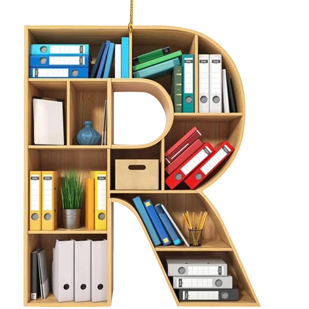 Acrylic Christmas Library Shelf Ornaments Personalized Initial Monogram Ornament