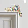 fleur en bois et porte de maison d’oiseau coin autocollant-bricolage autocollant