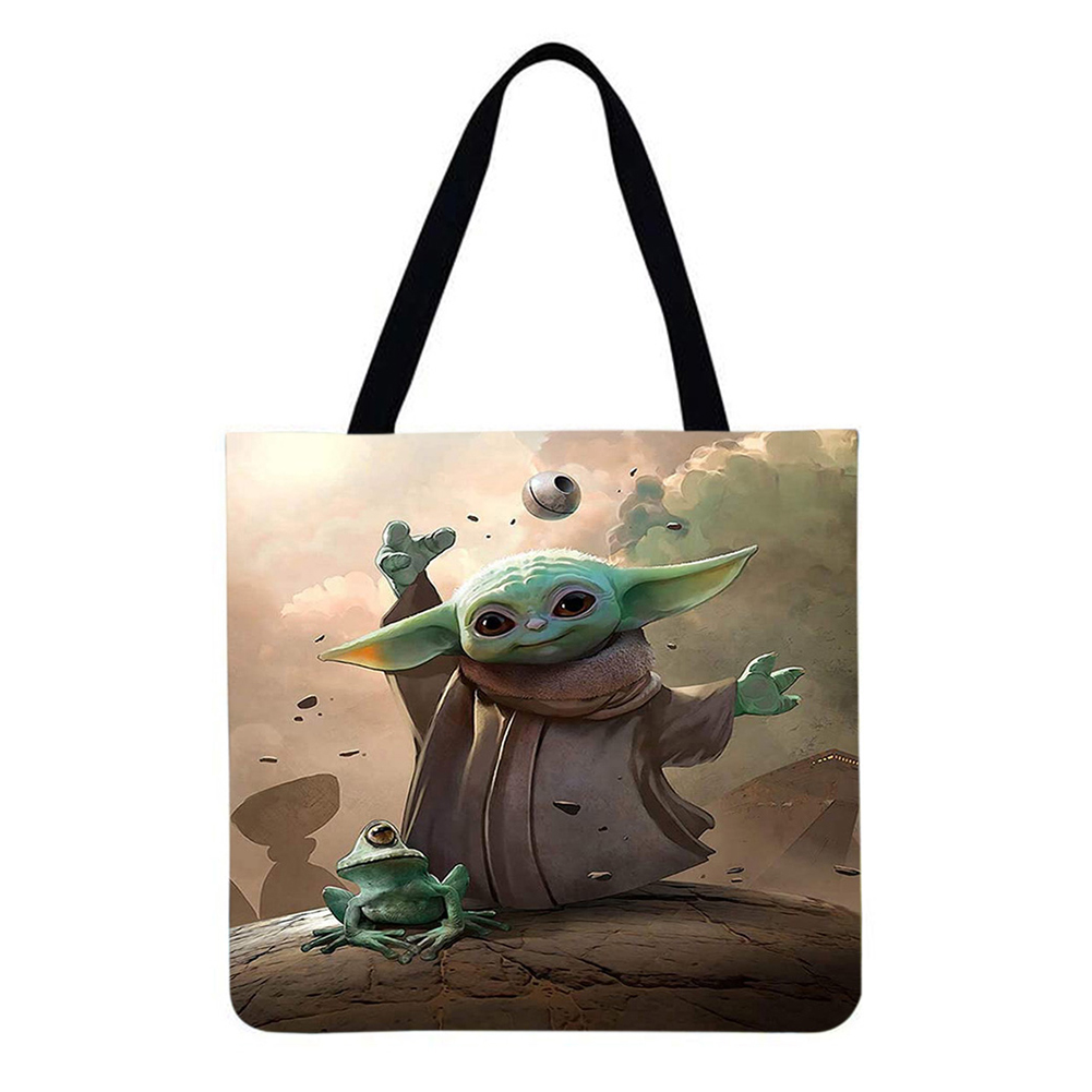 

Cartoon Yoda - Environmentally Ink Linen Handbag - 40*40CM, 501 Original