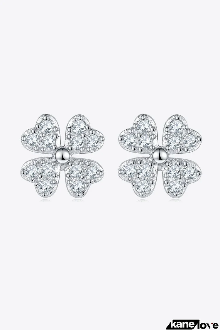 Moissanite Four Leaf Clover Stud Earrings