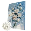 DIY Pearl Painting Romantic Bouquet with Frame for Home Wall Decor(30x40cm)