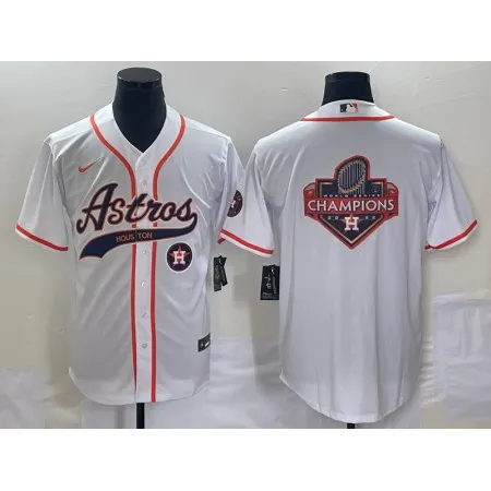 Men's Houston Astros White Team Big Logo With Patch Cool Base Stitched Baseball Jersey 3Q78