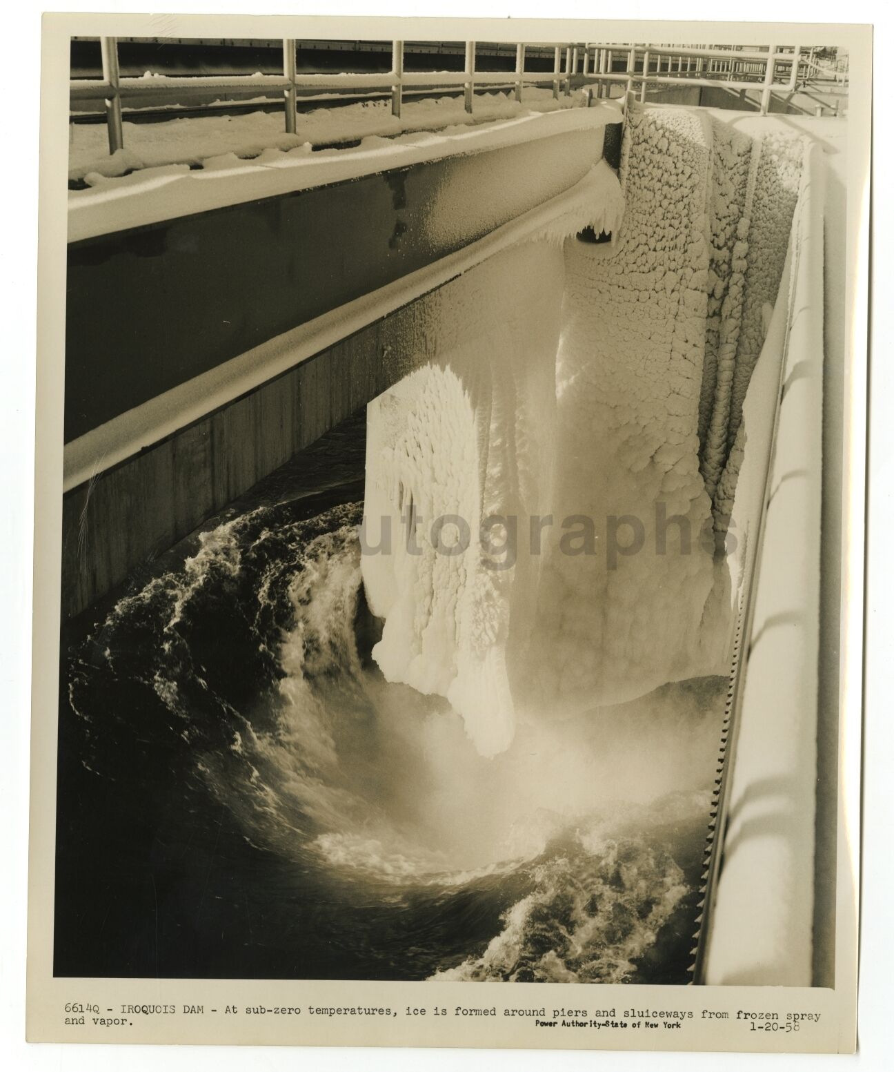 Iroquois Dam - New York Power Authority - Original Vintage Photo Poster paintinggraph - 1958