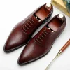 Mens Lace Up Leather Oxford Dress Shoes