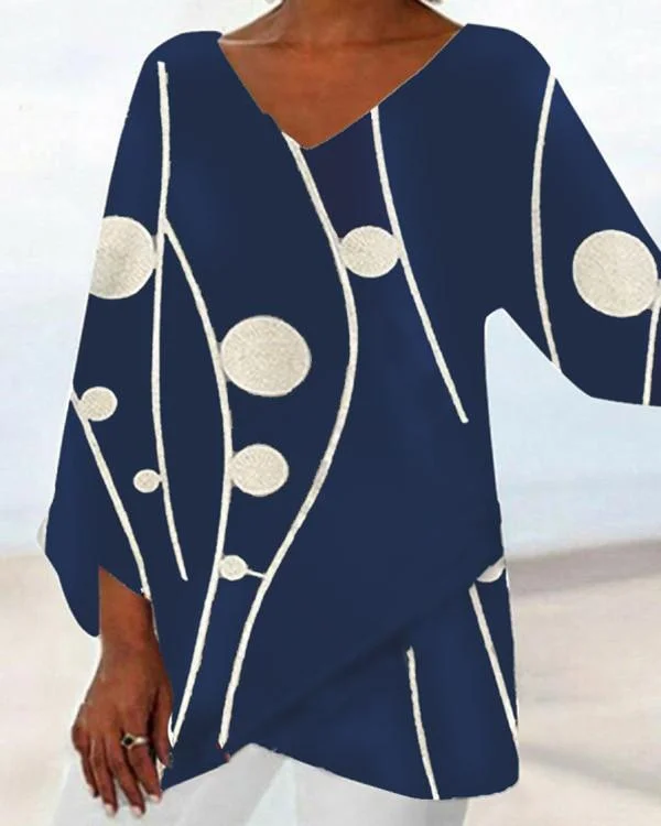 Fashion V-neck Print Shirt
