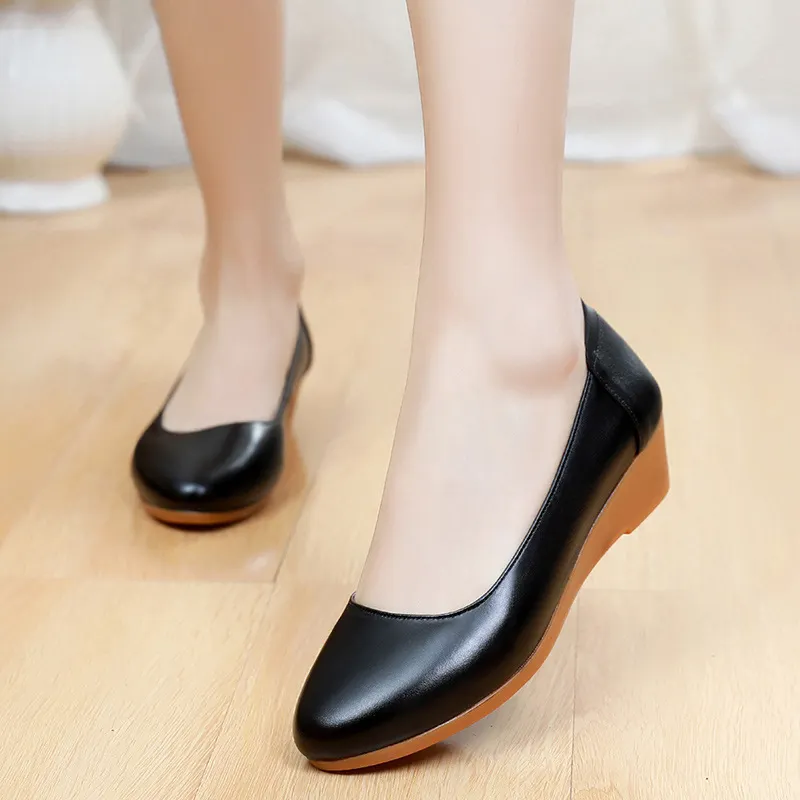 Breakj Breakj Round Head Pedal Women's Shoes With High Heel Heel Singles Thick-Sed Waterproof Table Is Installed In The Work Of Shallow-Mouthed Shoes