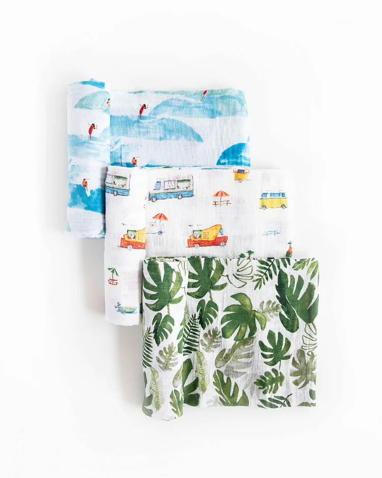 Cotton Muslin Swaddle Blanket 3 Pack - Summer Vibe