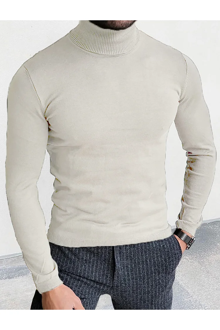 Casual High Neck Slim Fit Sweater