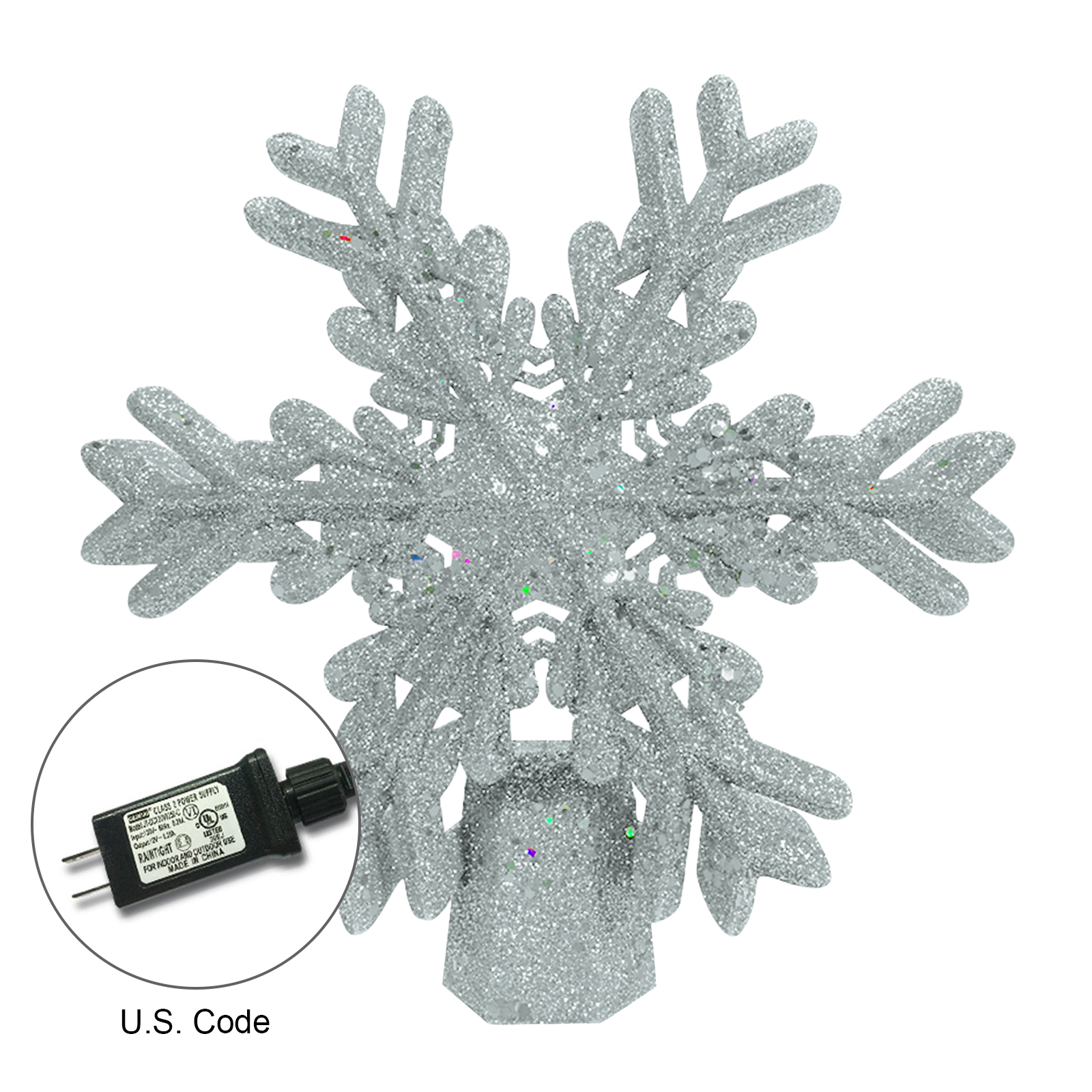 

Christmas Tree Topper Projector-Snowflake Topper Projector Holiday Light, Silver-1, 501 Original