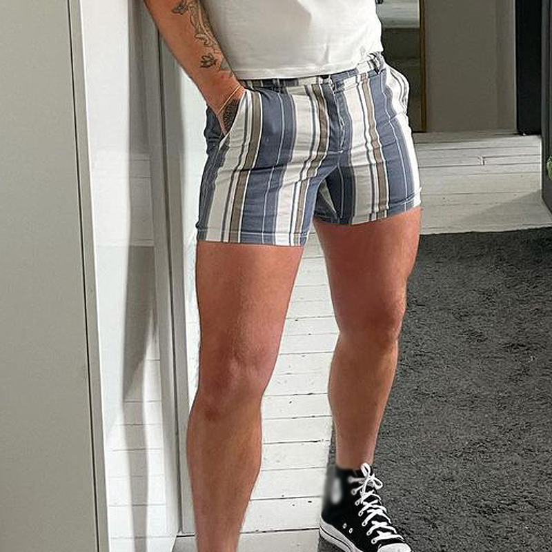 Vintage Vacation Stripe Short Shorts-inspireuse