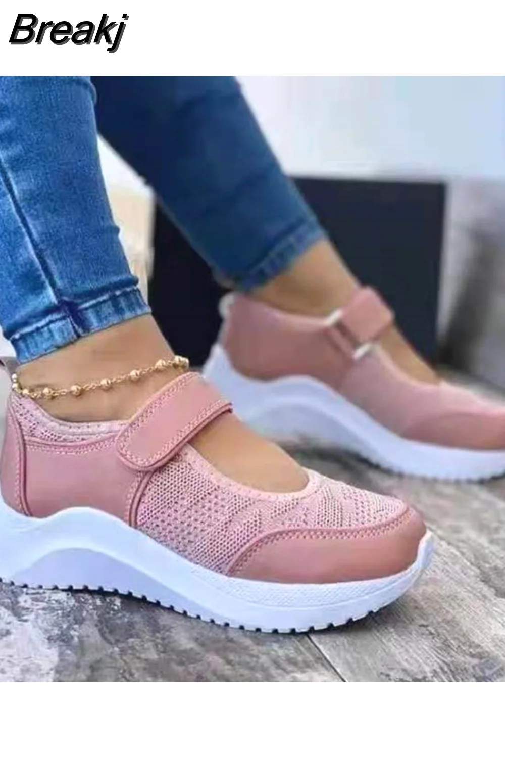 Breakj Women Thick soled Sneakers Women Fashion Mesh Breathable Wedge sneakers Shoes Ladies Casual Sport Shoes Zapatillas Mujer