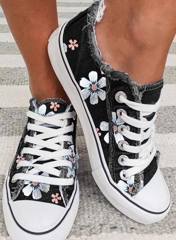 Qjong Top Selling Women Canvas Shoes Denim Thin Casual Spring Autumn T-tied Low-top Leisure Students Shoes Matching All Choice