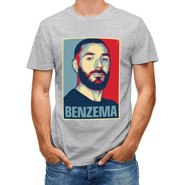 Karim Benzema Inspired Portrait Poster Short Sleeve T-Shirt