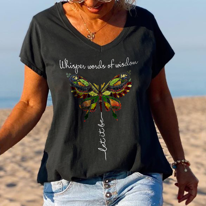Featured Butterfly Whisper Words Of Wisdom Printed Graphic Tees