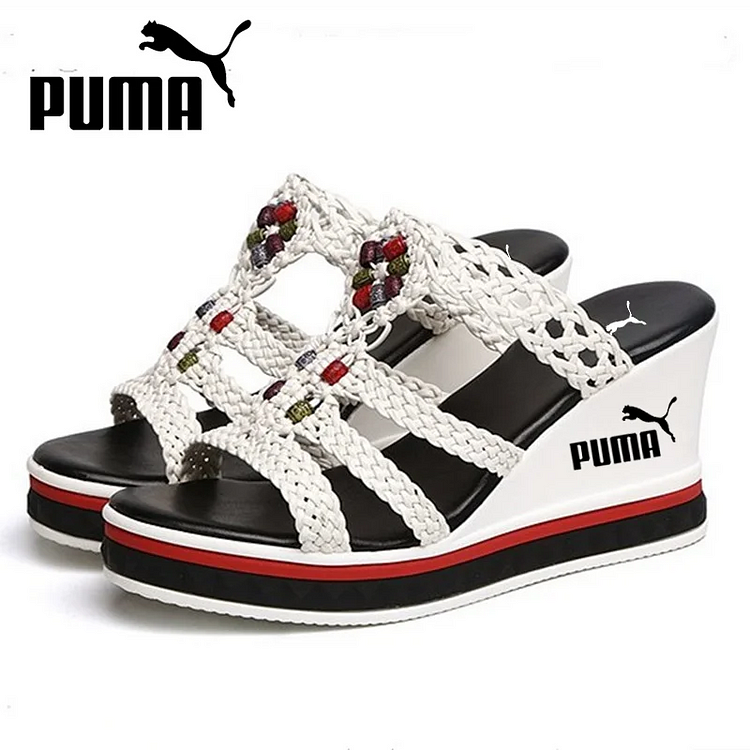LETNIE DAMSKIE KLAPKI NA KOTURNIE PUMA 2024