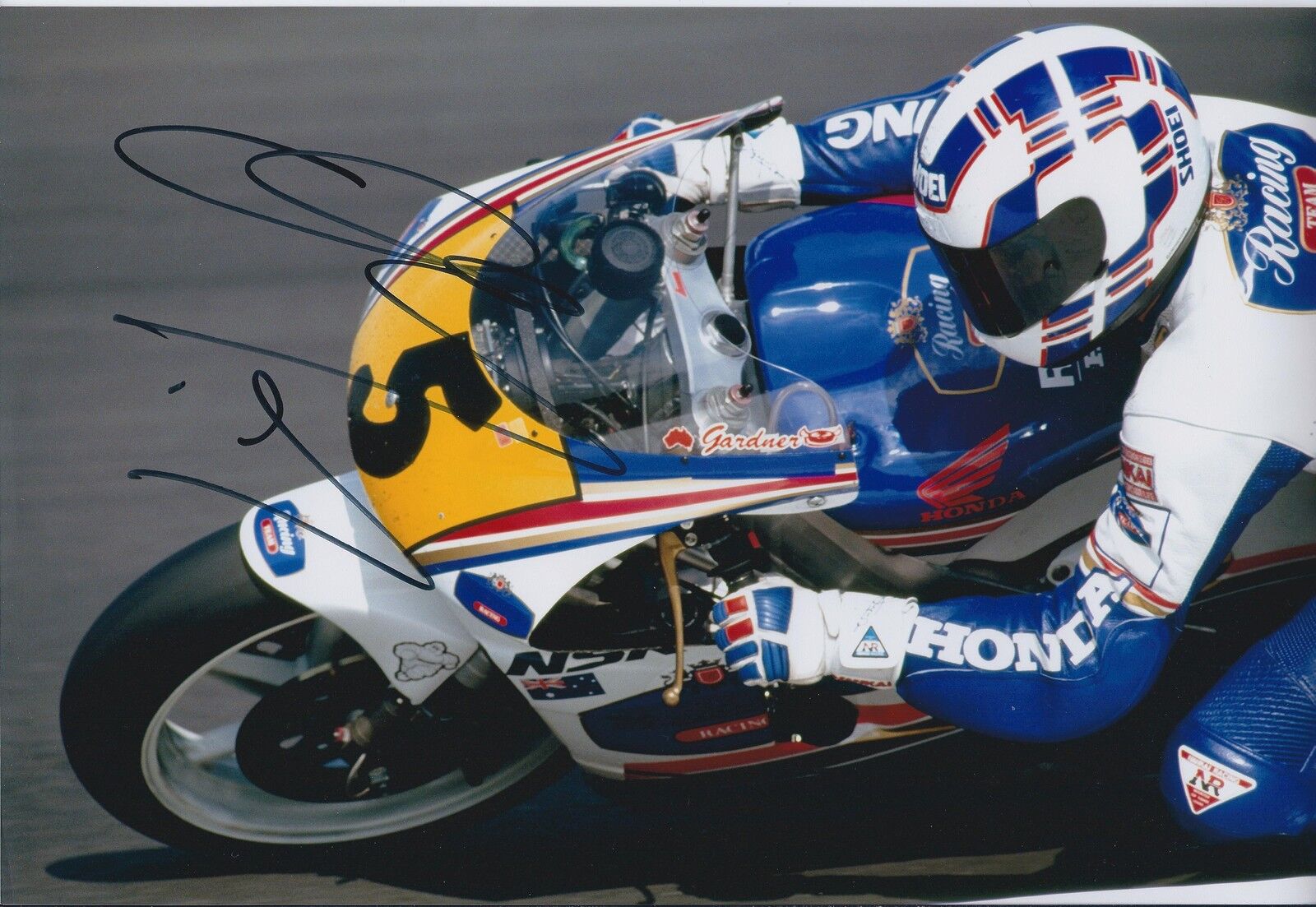 Wayne GARDNER 12x8 SIGNED HONDA Racing Team Photo Poster painting Autograph AFTAL COA In Person